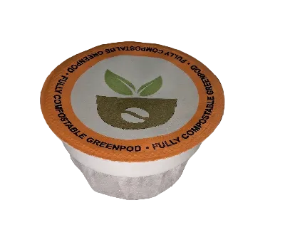 compostable green pod on a transparent background